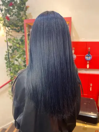 セミロング ゆぴ☾‪/推しカラー /ハイトーンのヘアスタイル