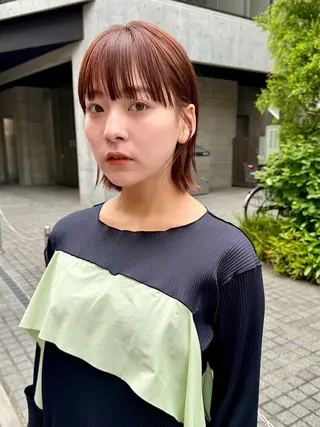 ショート カラー パーマ/透明感カラー /ボブ/吉田一生のヘアスタイル