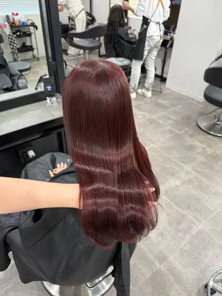 ロング カラー ヘアアレンジ 💗暖色特化ピンク/ 赤髪💗HARUNAのヘアスタイル