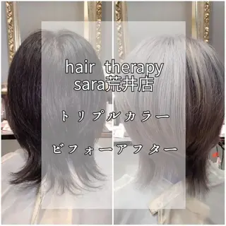 ショート カラー パーマ メンズ キッズ マツエク・マツパ sara 荒井店のヘアスタイル