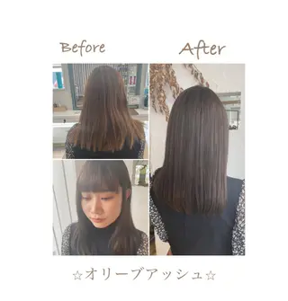 ミディアム カラー ネイル 美容室 ソンリエのヘアスタイル