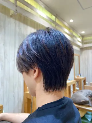 ショート パーマ メンズ 波巻き／ツイスパ／天 王寺／タニオクトモヤのヘアスタイル