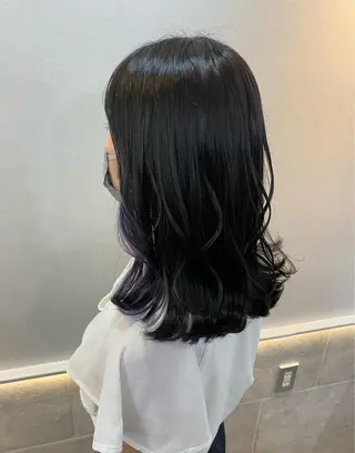 セミロング カラー Rinka/梅田/ 透け感カラー🤎のヘアスタイル