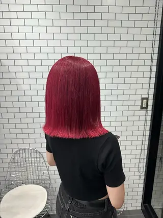 ミディアム 透明感/ブリーチ縮毛 /髪質改善/星野純一のヘアスタイル