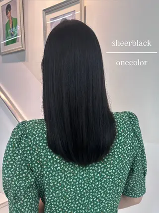 セミロング カラー リコ🪐ワンカラー モデル募集のヘアスタイル