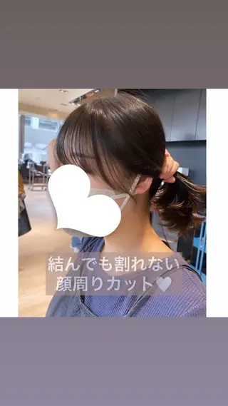 セミロング カラー 🍼顔周りカット/ レイヤー/小川華奈のヘアスタイル