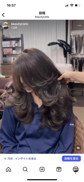 ロング カラー CIELO beautyバインドロック専門店所属・CIELO モデル募集のヘアスタイル