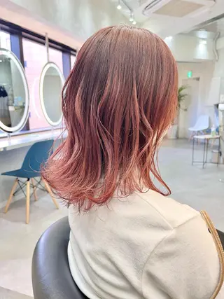 ミディアム カラー ヘアアレンジ ボブ｜韓国｜美髪矯正 ｜amika🌙のヘアスタイル