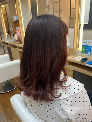 セミロング カラー ヘアアレンジ 韓国ヘア sasugaのヘアスタイル
