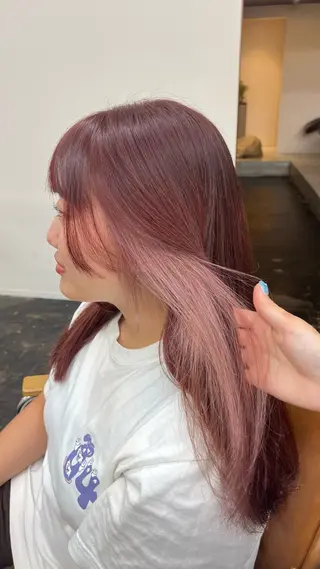 セミロング カラー Garland 表参道所属・ミディアムレイヤー/ 艶カラー🎀 emiのヘアスタイル