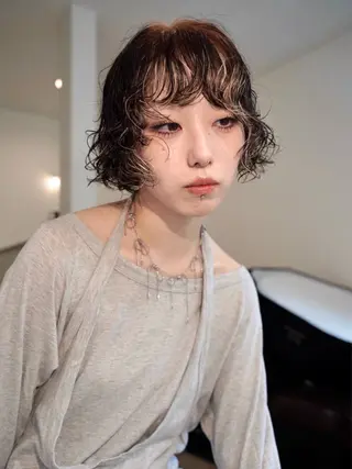 ショート カラー ベージュデザイン パーマKaito🌸のヘアスタイル