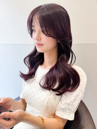 セミロング カラー パーマ 💖美髪改善💖 辻未侑のヘアスタイル