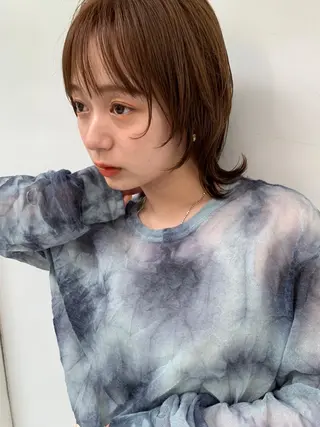 カラー ミディアム パーマ ヘアアレンジ CEINE+ officialのヘアスタイル