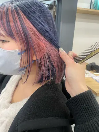 ミディアム カラー カットモデル/ ハイトーン/ゆうあのヘアスタイル