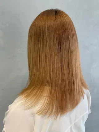 セミロング 髪質改善ストレート アオヤギのヘアスタイル