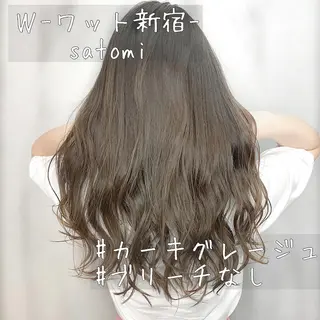 セミロング 淡色ふんわりhair 新宿satomiのヘアスタイル