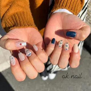 セミロング ネイル ak nail .のネイルデザイン
