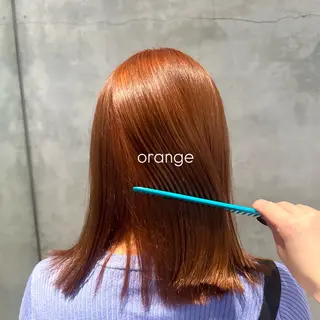 ミディアム カラー ダブルカラー/暖色/ オレンジ🍊ゆーなのヘアスタイル