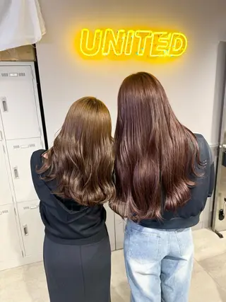 ミディアム カラー ヘアアレンジ 顔まわりカット の達人のヘアスタイル