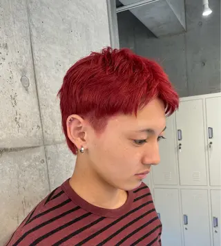 ショート カラー メンズ ブリーチ/艶カラー/ メンズ♱ʜᴀʀᴜᴋᴀのヘアスタイル