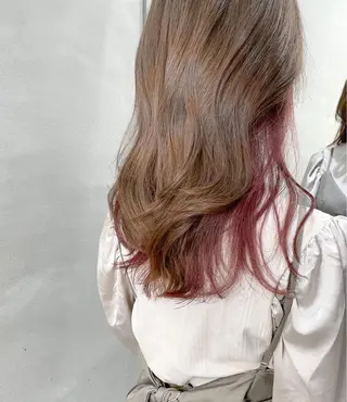 セミロング カラー ブリーチなし透明感カ ラー×韓国ヘア♡ヒデのヘアスタイル