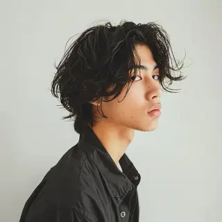 ミディアム パーマ メンズ 午後だけ限定割🥇 八王子メンズ特化🏅のヘアスタイル