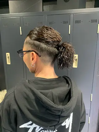 ミディアム メンズ メンズパーマ/難波/ 心斎橋　室園亮佑のヘアスタイル