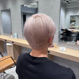 ショート カラー メンズ ハイトーン/ピンク 🎀山岸 沙弥香のヘアスタイル