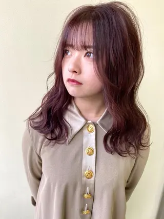 セミロング 韓国ヘア🇰🇷 SAYAのヘアスタイル