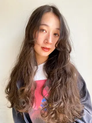 ミディアム カラー パーマ CEINE【セーヌ】 三軒茶屋のヘアスタイル