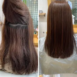 セミロング カラー パーマ youres hair はなれ店所属・髪質改善🌸縮毛矯正 専門家💖後藤のヘアスタイル