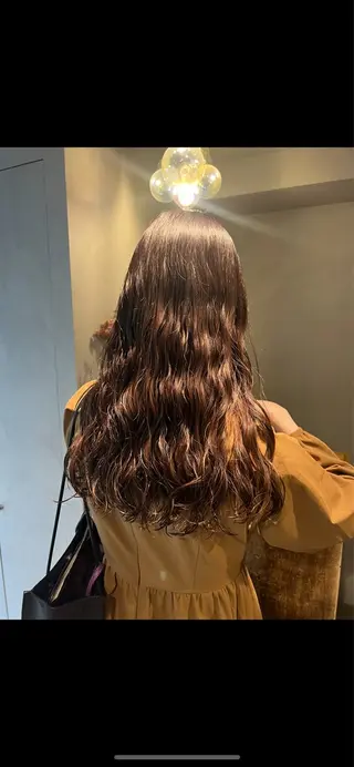 ロング カラー パーマ akane/ボブ /オリーブ/ブラウンのヘアスタイル