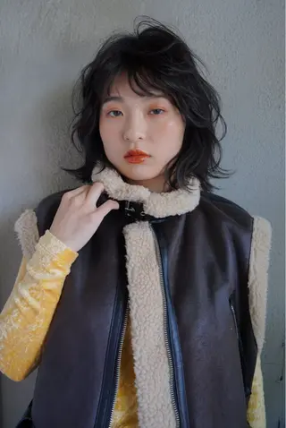 ミディアム カラー パーマ パーマ/レイヤー 岩山丈一郎のヘアスタイル