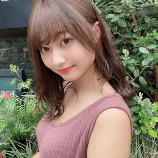 セミロング カラー ヘアアレンジ 外苑前NO.1艶髪 透明感カラーのヘアスタイル