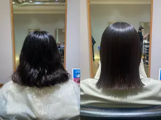 ミディアム パーマ 縮毛矯正/レイヤー /ひかるのヘアスタイル