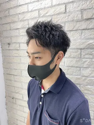 ショート パーマ メンズ 🪞髪質改善カラー× レイヤー河村真聖🪞のヘアスタイル