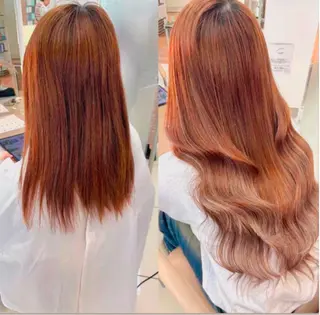 ミディアム 暖色カラー❤️横浜 エクステらん🦖のヘアスタイル