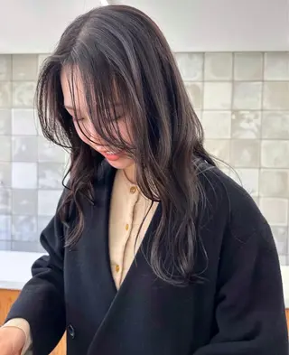 セミロング カラー 榛地 渉馬のヘアスタイル