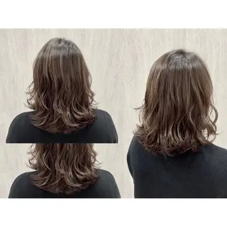 ミディアム カラー ヘアアレンジ 🫧透け感⋆艶髪💎 山口アヤカのヘアスタイル