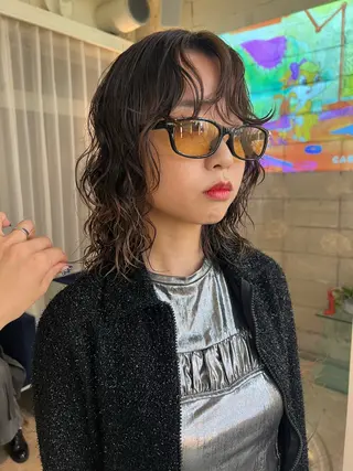 ミディアム パーマ haco＋所属・圧倒的デザイン力 店長🎨RENAのヘアスタイル