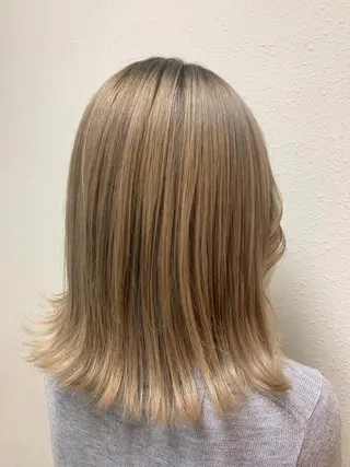 ミディアム カラー エンドウ ミノリ🤎 /半個室/レイヤーのヘアスタイル