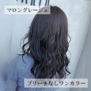 セミロング カラー ヘアアレンジ 縮毛矯正/ 髪質改善/佐伯 駿のヘアスタイル