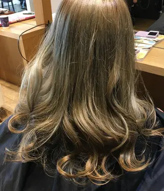 セミロング カラー 寺門 達也のヘアスタイル