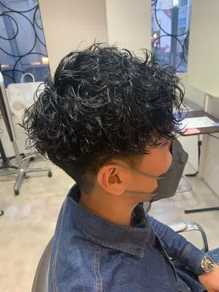 ショート メンズ メンズパーマ/難波/ 心斎橋　室園亮佑のヘアスタイル