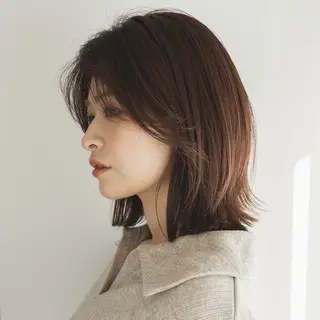 ミディアム 透明感カラー×髪質 とぅるん艶・猿渡のヘアスタイル