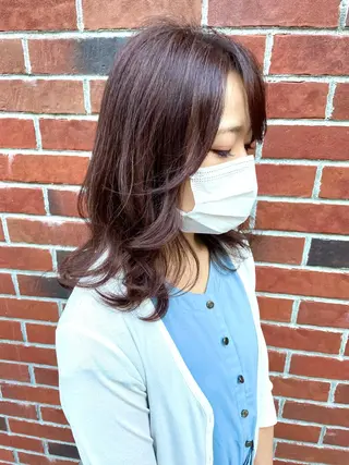 セミロング カラー 縞田 健一のヘアスタイル