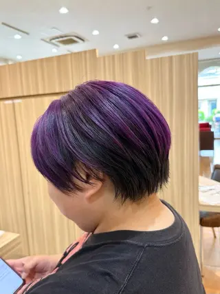 ショート カラー プログレス小平小川所属・フェザー/波巻き 雫石大夢のヘアスタイル