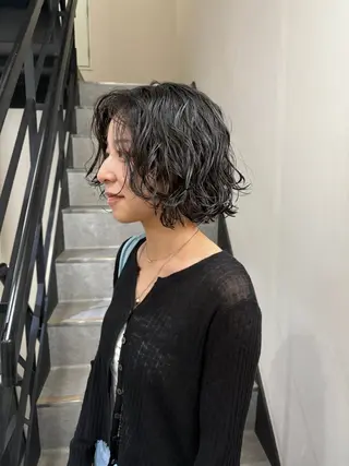 ミディアム カラー パーマ nao/福岡美容室 パーマ/ボブパーマのヘアスタイル