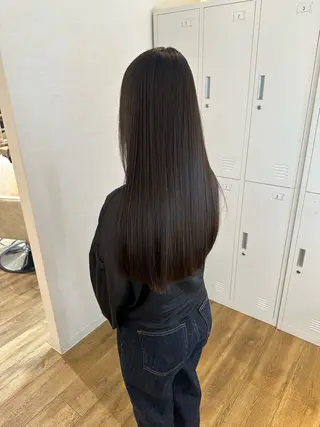 ロング ACRO梅田【アクロ】所属・朝が楽になる縮毛矯正 顔周りカットU24のヘアスタイル