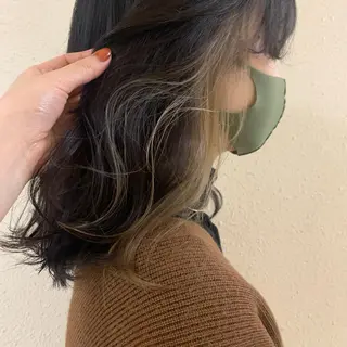 ミディアム 顔まわりカット/ 艶感カラー/sikiのヘアスタイル